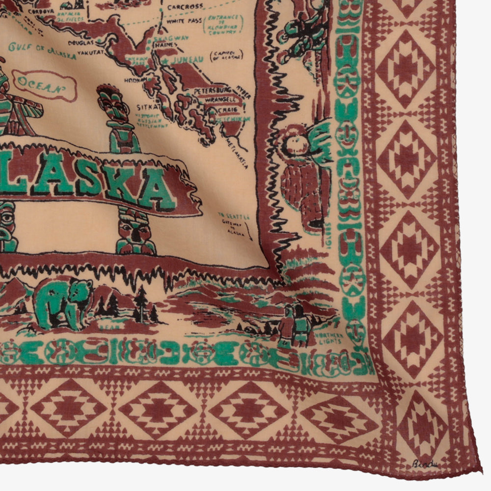 Alaska3 マップバンダナ Brown / BBB1312-Alaska3-c1