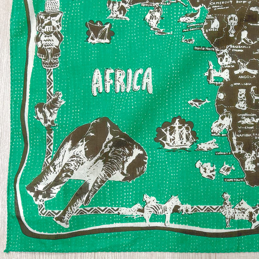 Africa2 マッププリント バンダナ Green / BBB1312 Africa2-c2