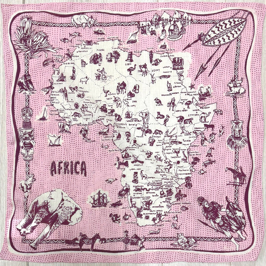 Africa2 マッププリント バンダナ Pink / BBB1312 Africa2-c1