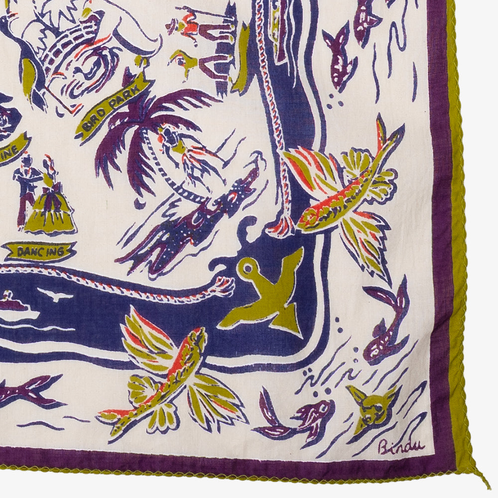 Catalina Map Bandana Natural / BBB1312-Catalina-c1
