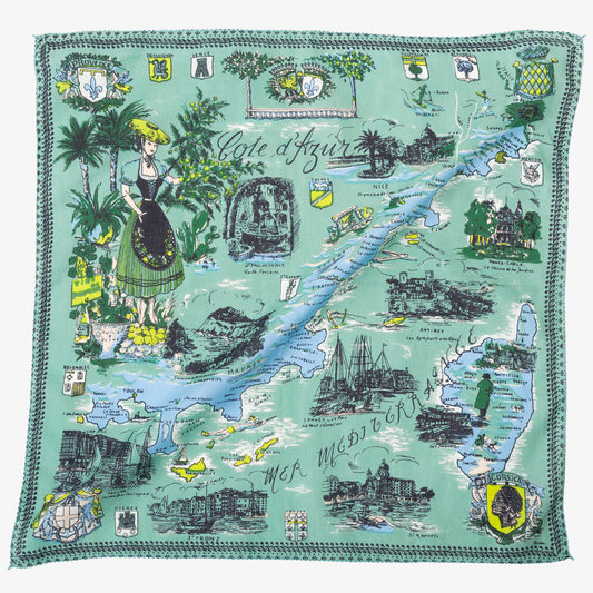Côte d'azur マップバンダナ Mint / BBB1312-Cotedazur-c2