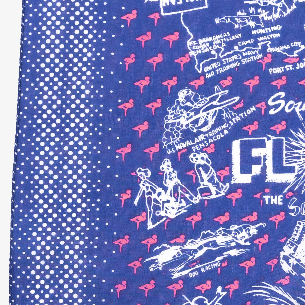 フロリダ4 マッププリント バンダナ Blue / BBB1312 Florida4-c2