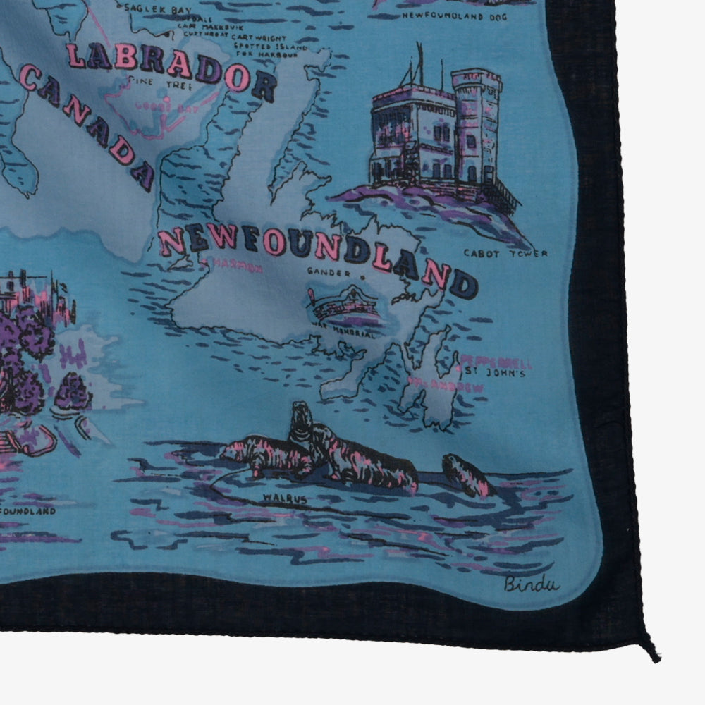 Greenland マップバンダナ Blue / BBB1312-Greenland-c2