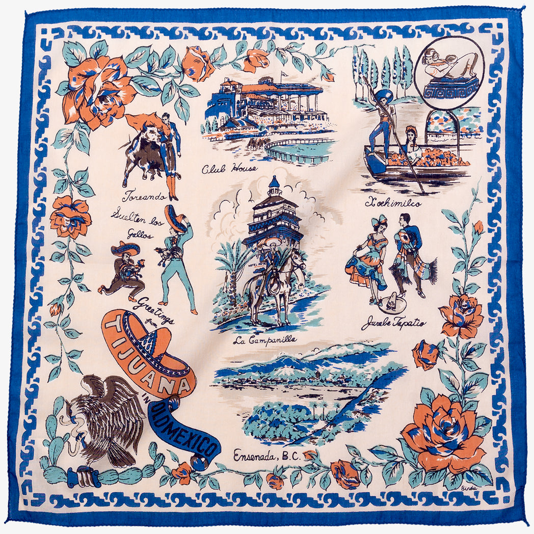 ティファナ2 マッププリント バンダナ Blue / BBB1312 Tijuana2-c1