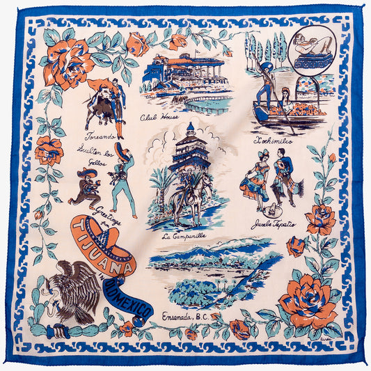 ティファナ2 マッププリント バンダナ Blue / BBB1312 Tijuana2-c1