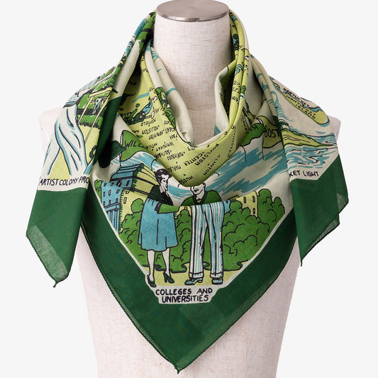 マサチューセッツ マッププリント スカーフ Green / BBB1313 Massachusetts-c1