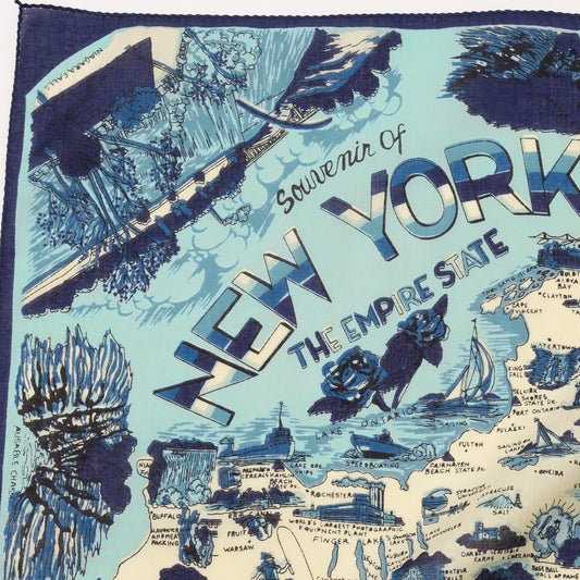 ニューヨーク1 マッププリント バンダナ Blue / BBB1312-NY1-c1