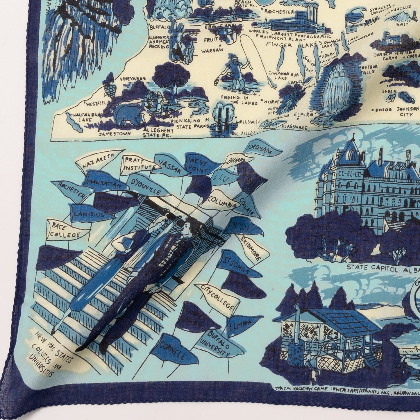 New York 1 Map Print Bandana Blue / BBB1312-NY1-c1