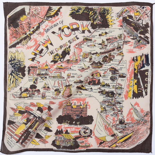 ニューヨーク1 マッププリント バンダナ Pink / BBB1312-NY1-c2