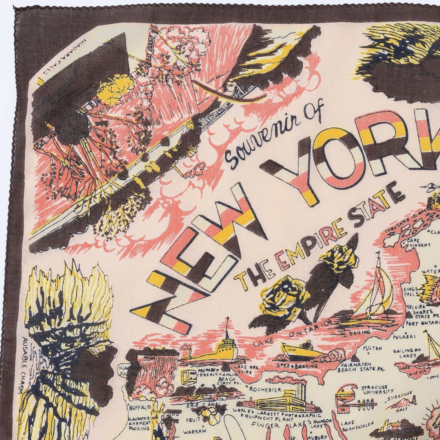 New York 1 Map Print Bandana Pink / BBB1312-NY1-c2