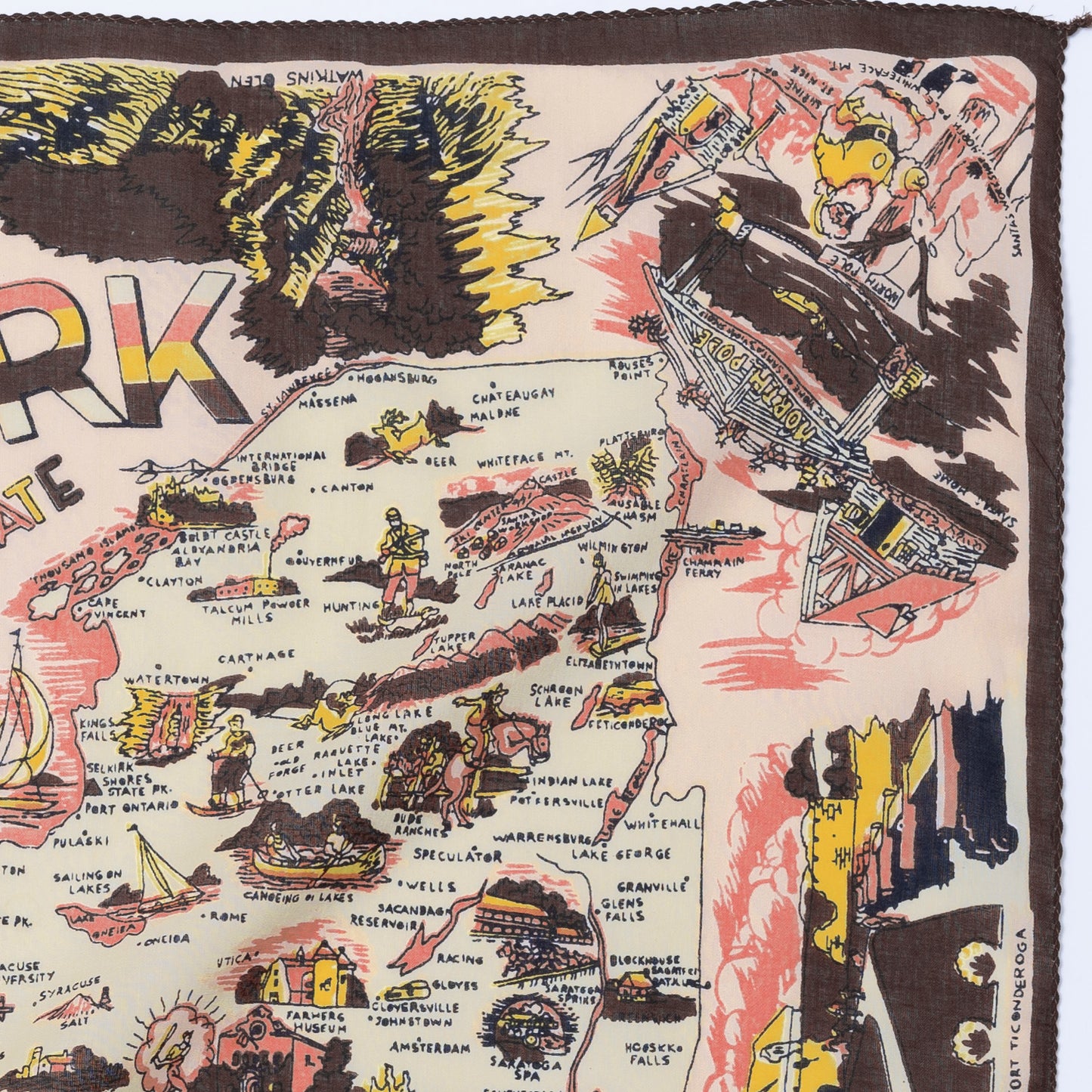 New York 1 Map Print Bandana Pink / BBB1312-NY1-c2