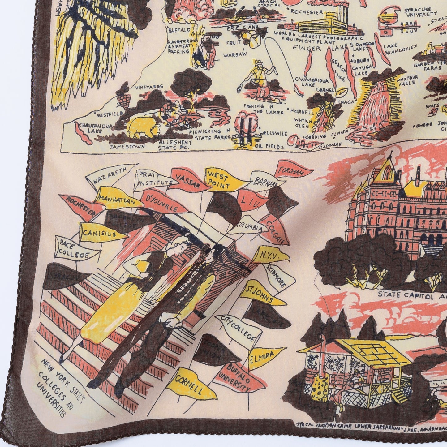 New York 1 Map Print Bandana Pink / BBB1312-NY1-c2
