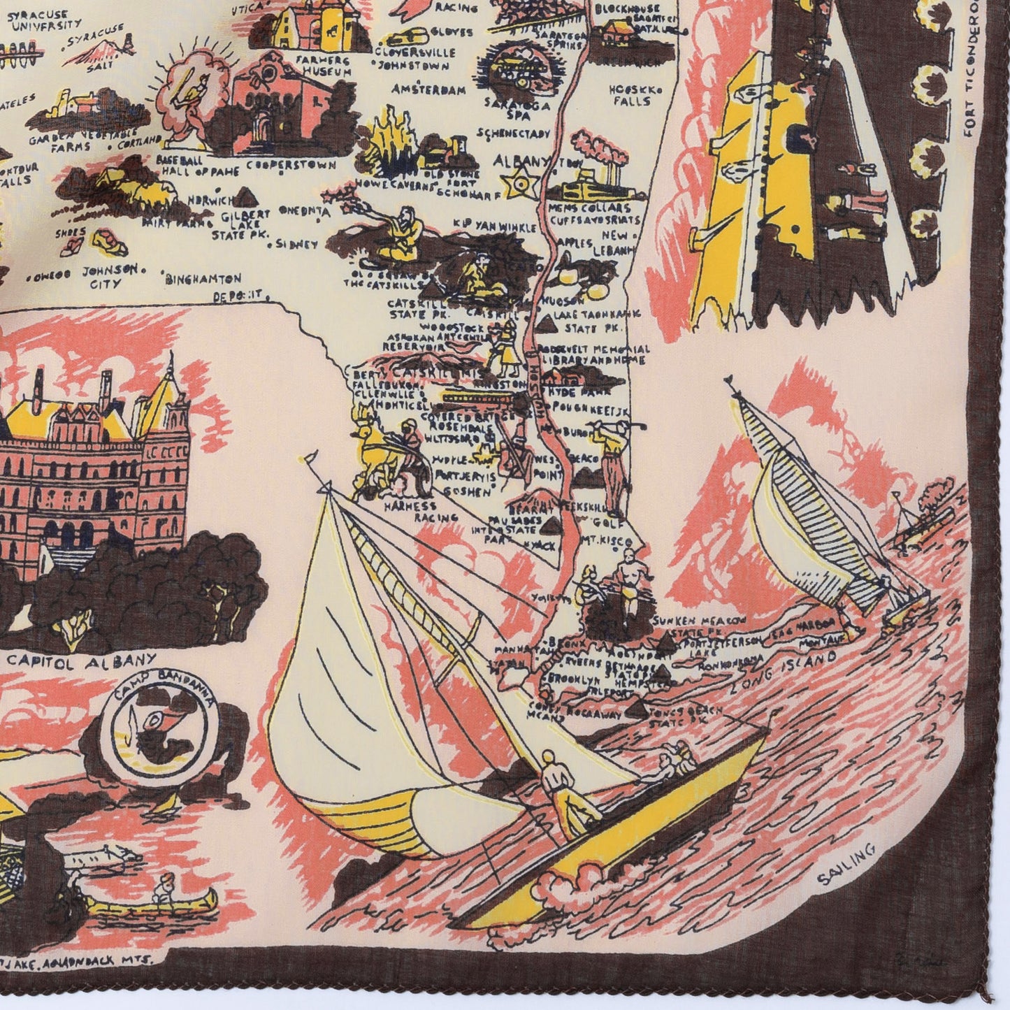 New York 1 Map Print Bandana Pink / BBB1312-NY1-c2