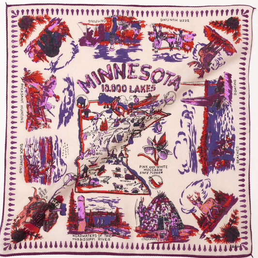 ミネソタ マッププリント バンダナ Red / BBB1312-Minnesota-c1