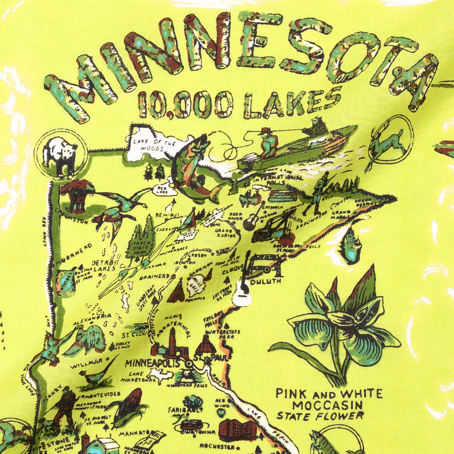 ミネソタ マッププリント バンダナ Green / BBB1312-Minnesota-c2