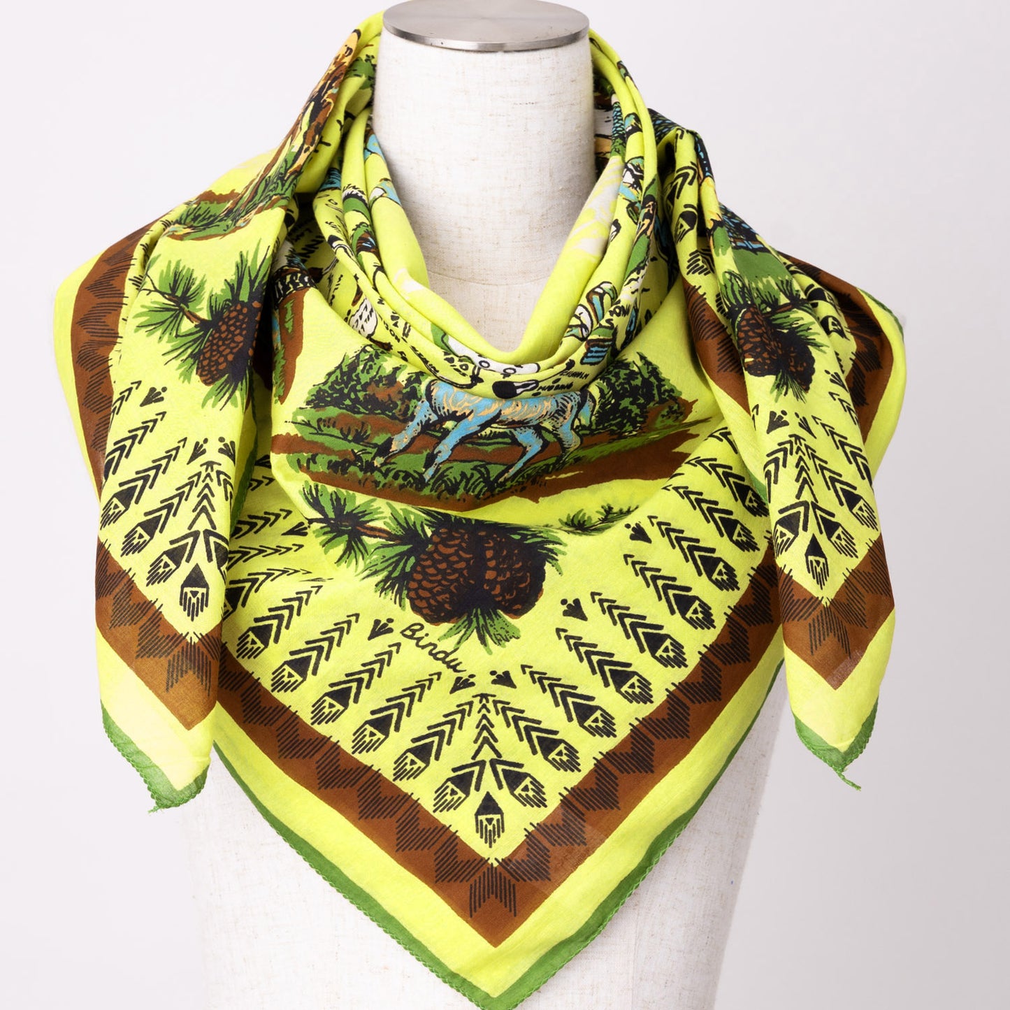 Minnesota Map Print Scarf Green / BBB1313-Minnesota-c2