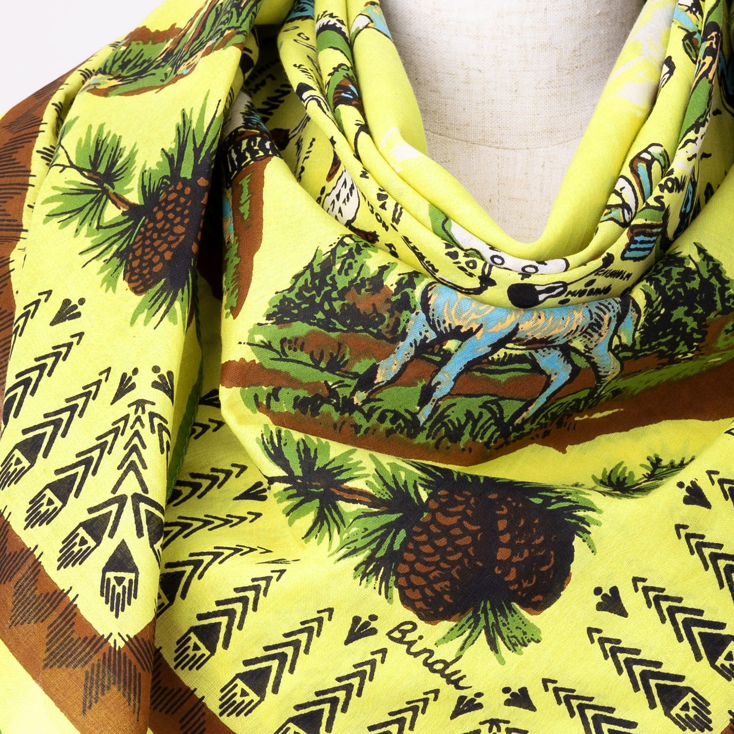 Minnesota Map Print Scarf Green / BBB1313-Minnesota-c2