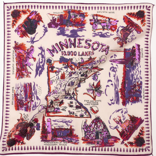 ミネソタ マッププリント スカーフ Red / BBB1313-Minnesota-c1