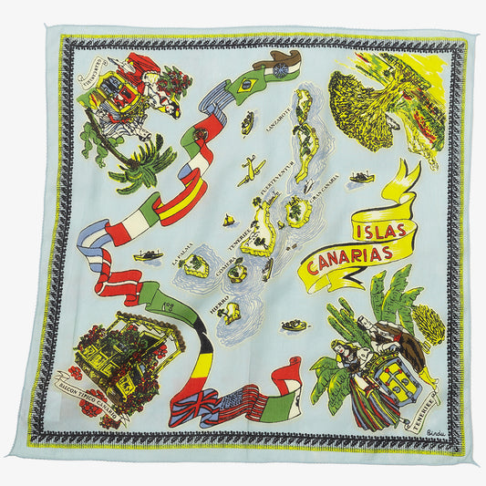Canary Island (カナリーアイランド)・マッププリント バンダナ・Lt.Blue