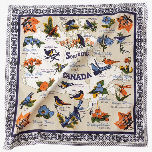 Canada Map Bandana Natural カナダ マッププリント バンダナ / BBB1312 C1