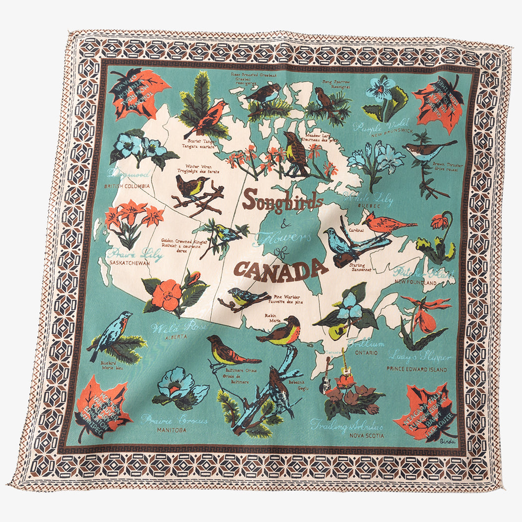 Canada Map Bandana Mint Canada Map Print Bandana / BBB1312 C2