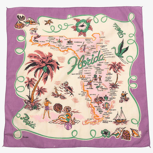 Florida24 (フロリダ24)・マッププリント バンダナ・Lavender