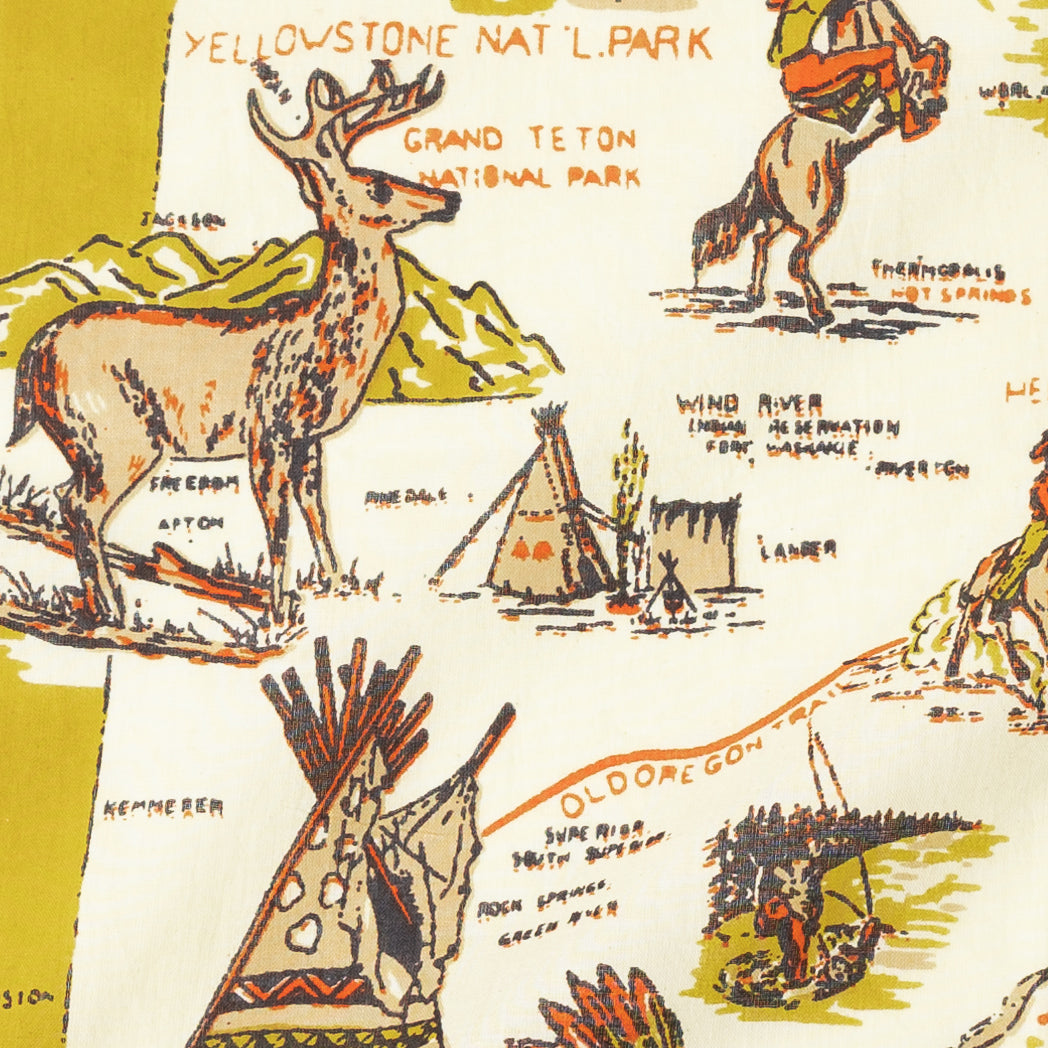 Wyoming Map Bandana Beige ワイオミング マッププリント バンダナ / BBB1312WYM C1