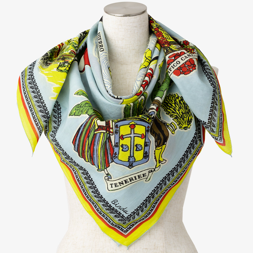 Canary Island Map Print Scarf, Lt. Blue