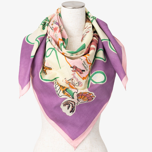 Florida24 Map Print Scarf, Lavender