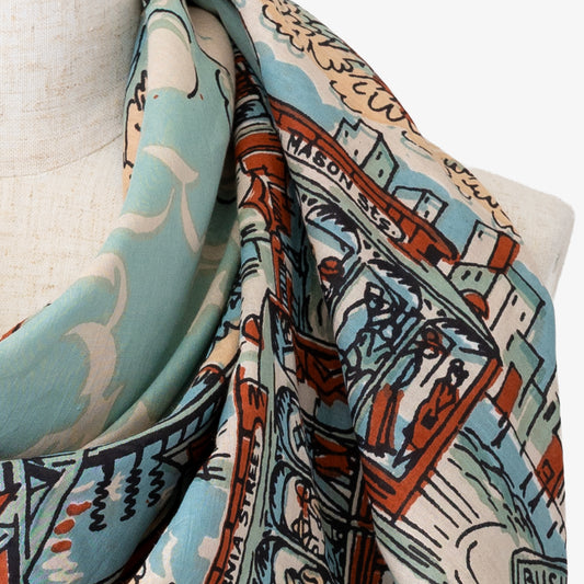 SF マップスカーフ Blue / BBB1313-SF-c3