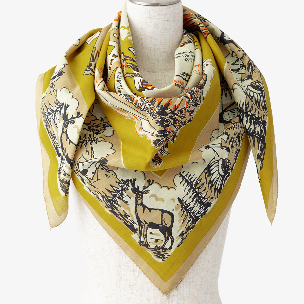 Wyoming Map Scarf Beige Wyoming Map Print Scarf / BBB1313WYM C1