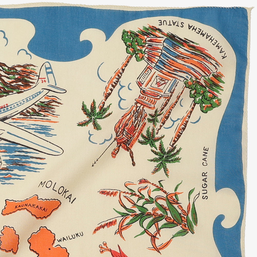 Hawaii Map Print 64 Scarf Blue / BBB2139-Hawaii-c3