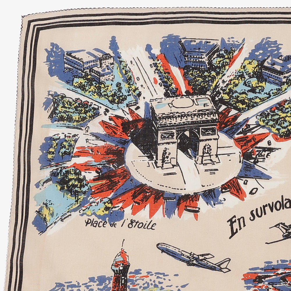 Paris Map Print 64 Scarf Natural / BBB2139-Paris-c1