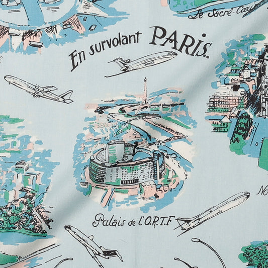 パリス マッププリント 64スカーフ L.Blue / BBB2139-Paris-c2