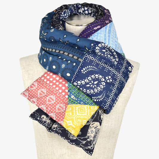 Bandana Pattern Patchwork Down Pack Scarf Sun Rise Combo