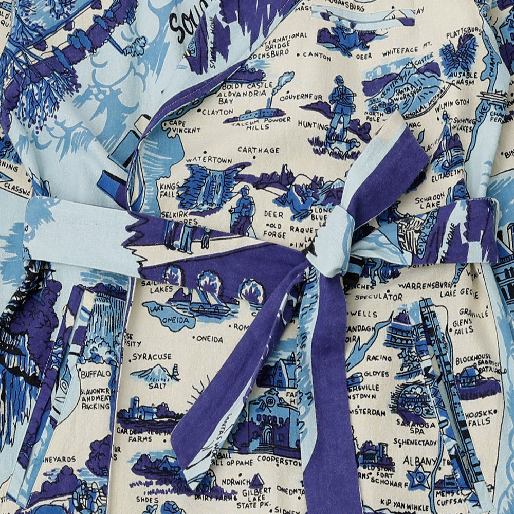 フランネルガウン NEW YORK Blue / BM527NY-FN-25fw-c1