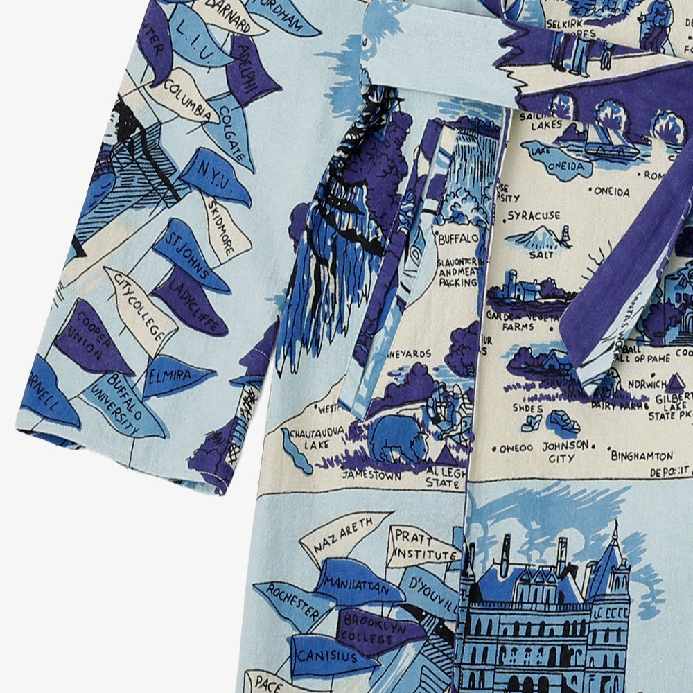フランネルガウン NEW YORK Blue / BM527NY-FN-25fw-c1