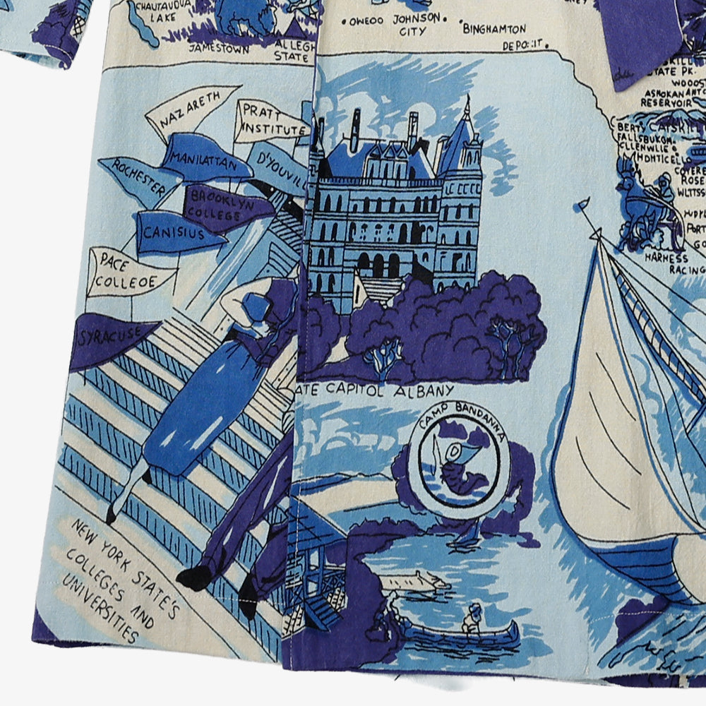 フランネルガウン NEW YORK Blue / BM527NY-FN-25fw-c1