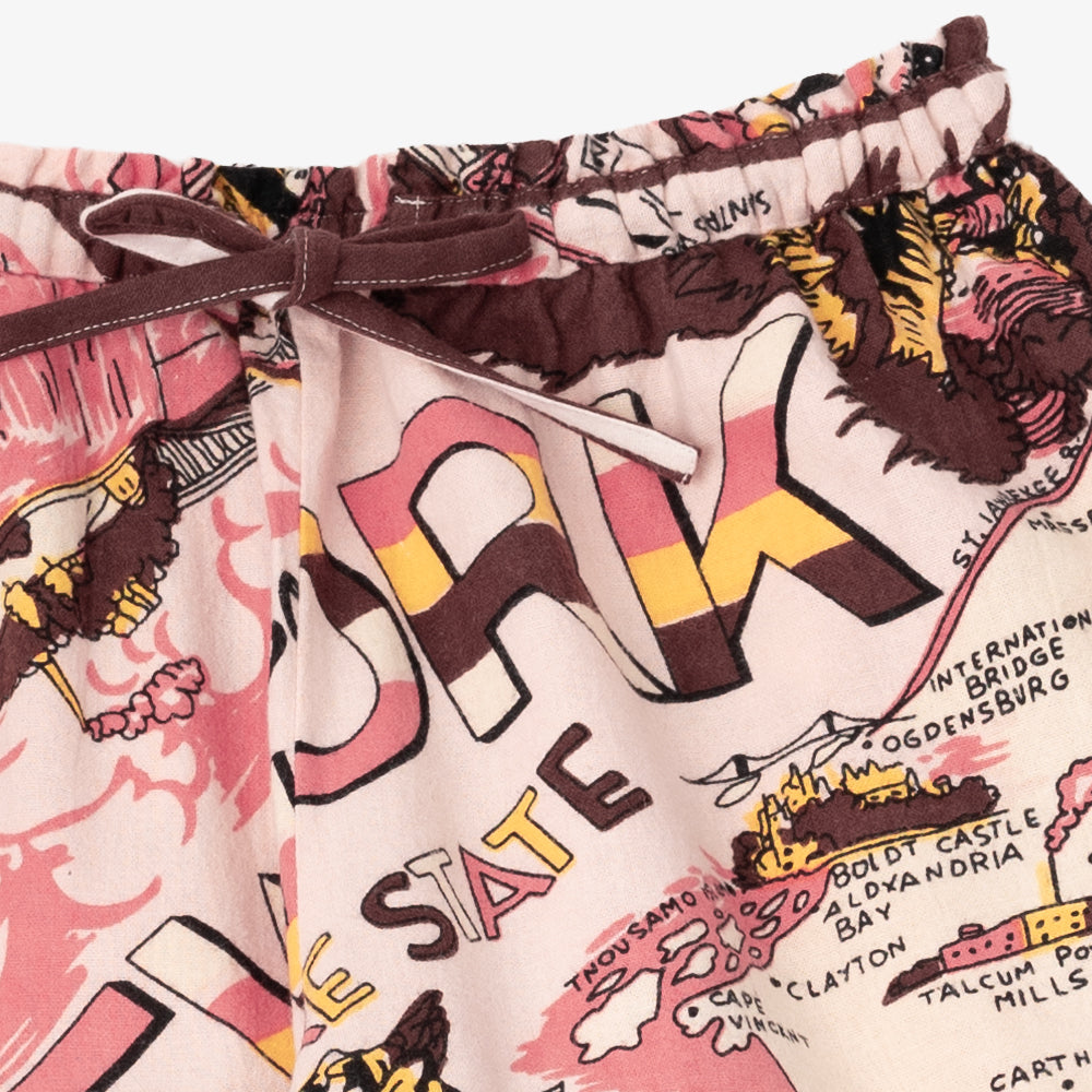 フランネルイージーパンツ NEW YORK Pink / BM80320NY-FN-25fw-c2