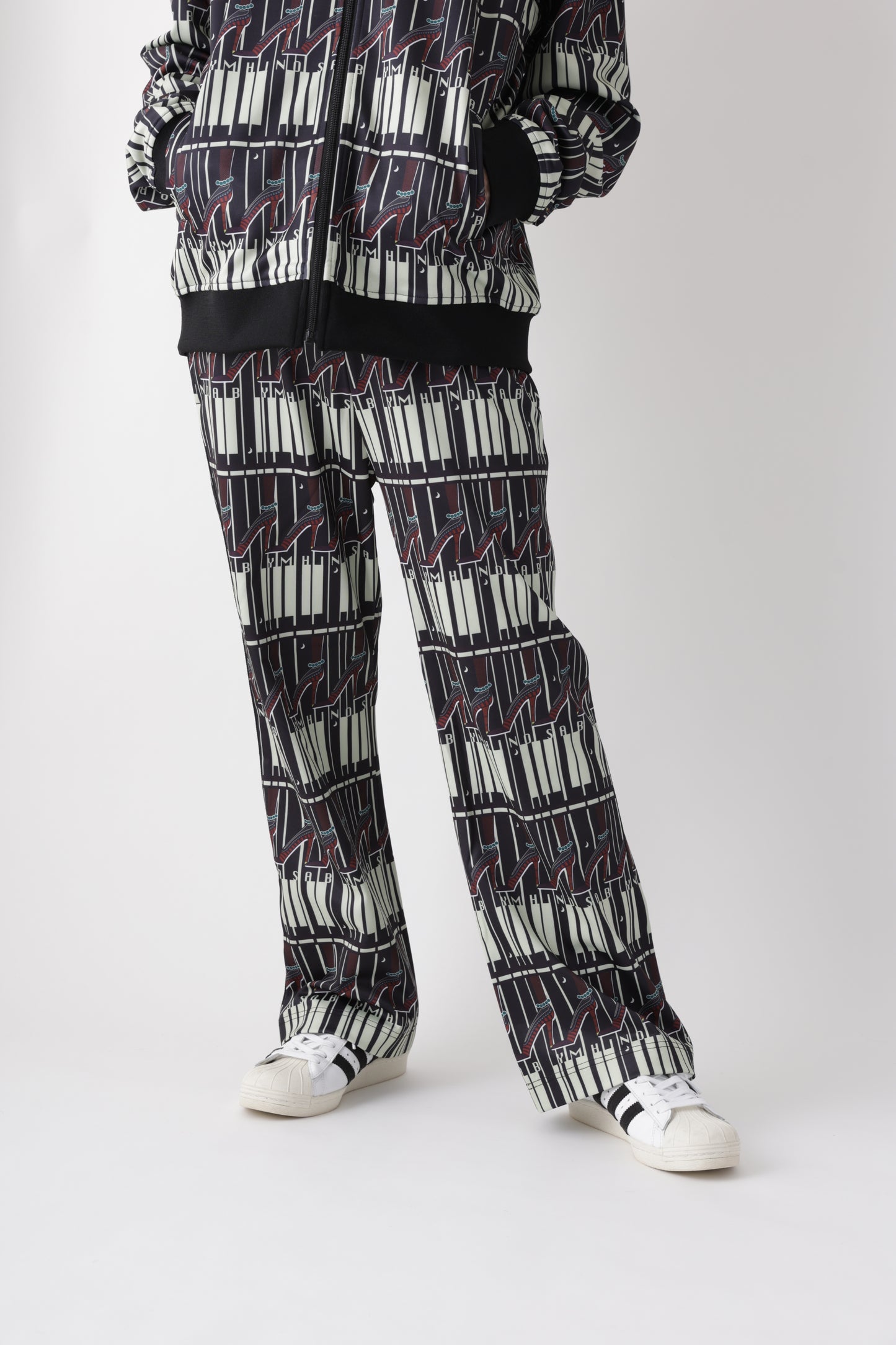 BTJ6C2-African Print Track Pants-Blues Lounge