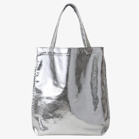 Python シャイニーアウトステッチトート Silver / PD-100-26ss-c1