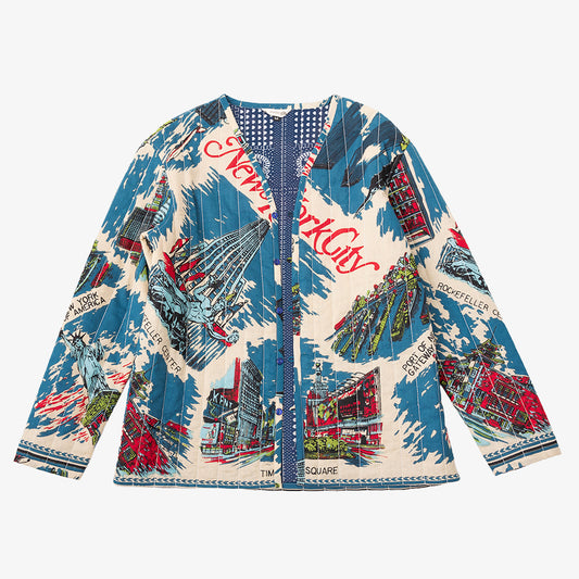 キルトVネックシャツ NY3 Blue / PIM66NC-QT-25fw-c1