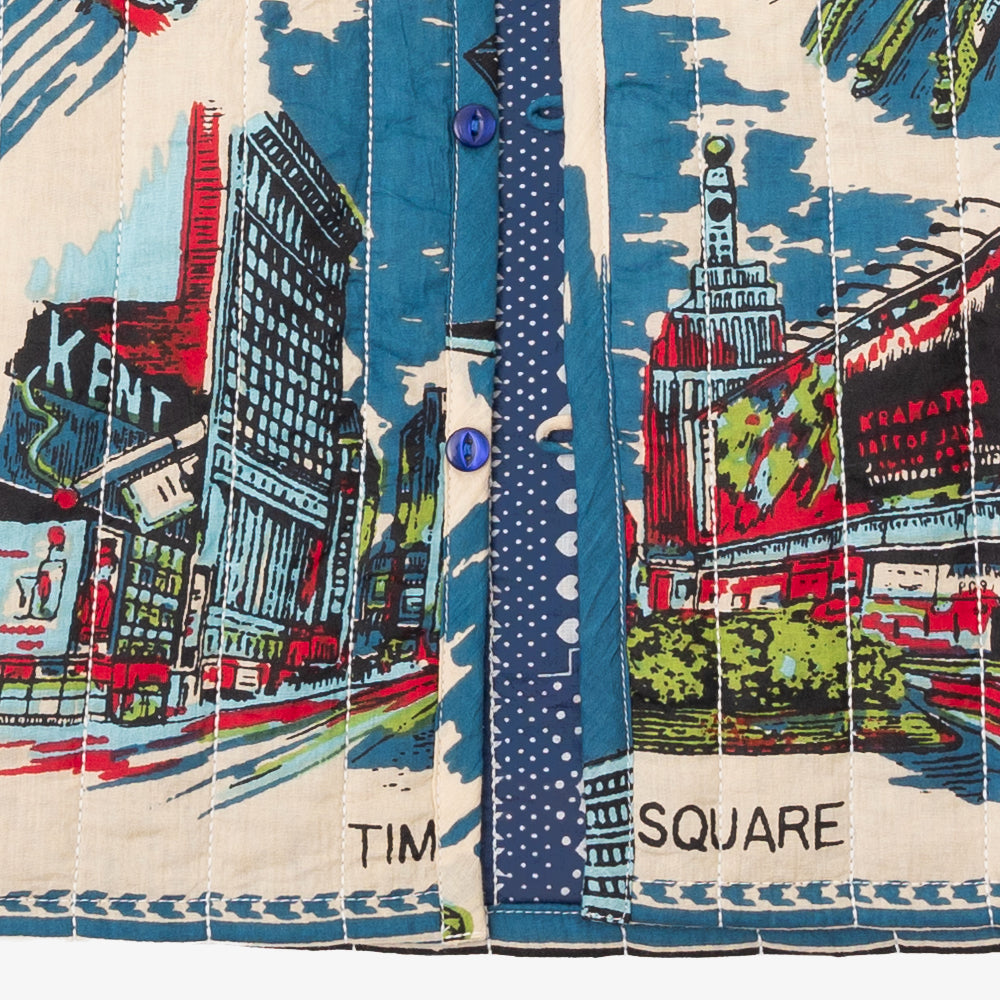 キルトVネックシャツ NY3 Blue / PIM66NC-QT-25fw-c1