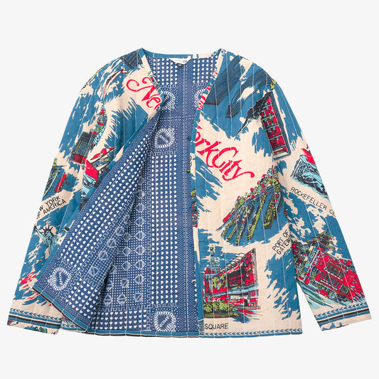 キルトVネックシャツ NY3 Blue / PIM66NC-QT-25fw-c1