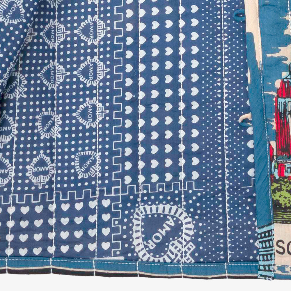 キルトVネックシャツ NY3 Blue / PIM66NC-QT-25fw-c1