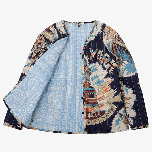 キルトVネックシャツ NY2 Navy / PIM66NC-QT-25fw-c3