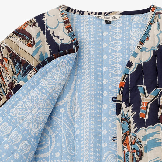 キルトVネックシャツ NY2 Navy / PIM66NC-QT-25fw-c3