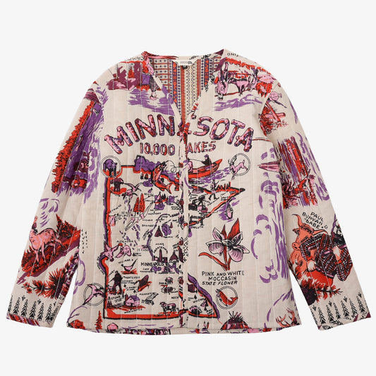 キルトVネックシャツ MINNESOTA Pink / PIM66NC-QT-25fw-c4