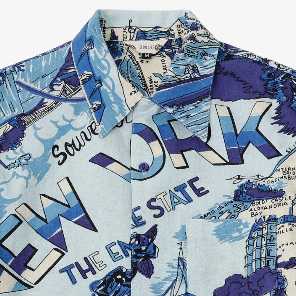 フランネルオープンシャツ NEW YORK Blue / PIM66NY-FN-25fw-c1