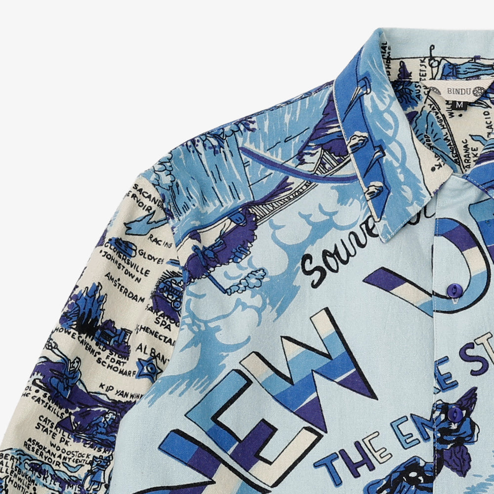 フランネルオープンシャツ NEW YORK Blue / PIM66NY-FN-25fw-c1